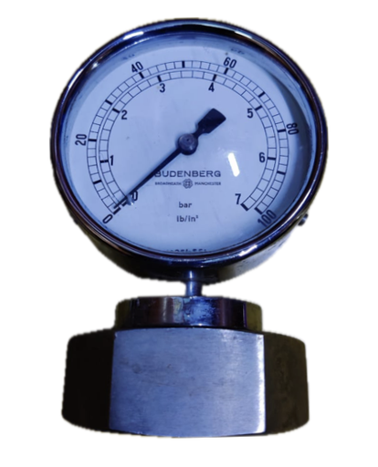 [8323] PRESSURE GAUGE 4" SS 7BAR/100PSI DIAPHRAGM TYPE BUDENBERG