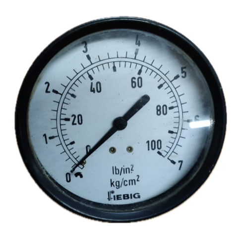 [8328] PRESSURE GAUGE 4" 7BAR/100PSI 3/8" BACK FIEBIG
