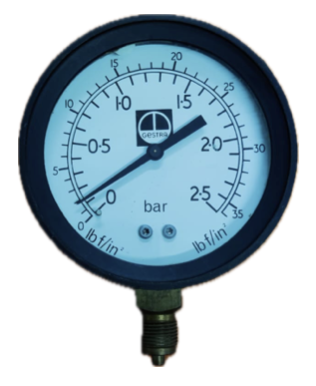 [8335] PRESSURE GAUGE 4" 2.5BAR/35PSI 3/8" BOTTOM GESTRA