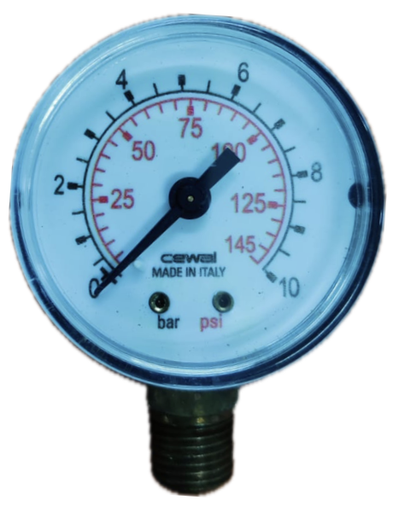 [8336] PRESSURE GAUGE 2" 10BAR/145PSI 1/8" BOTTOM CEWAL