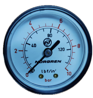 [8345] PRESSURE GAUGE 2" 10BAR/140PSI 1/4" BACK NORGREN