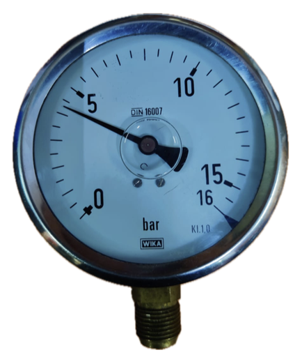 [8348] PRESSURE GAUGE 4" SS 16BAR 1/2" BOTTOM GLYCERINE WIKA