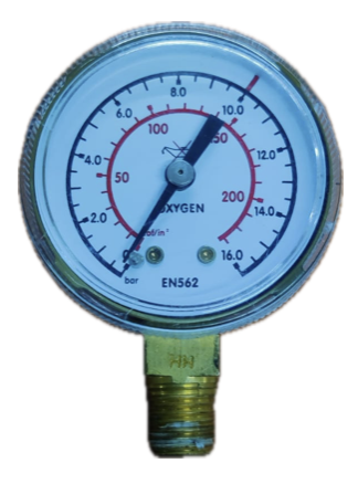 [8350] OXYGEN PRESSURE GAUGE 2" 16BAR/230PSI 1/4" BOTTOM