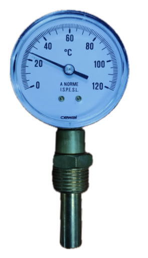 [8352] TEMPERATURE GAUGE 2" 120°C 1/2" BOTTOM 1" PROBE