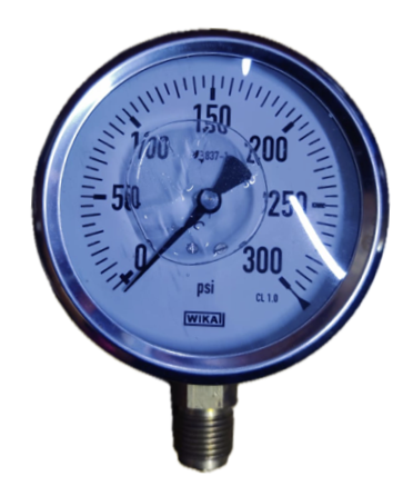 [11732] PRESSURE GAUGE 4" SS 300PSI 1/2"BOTTOM GLYCERINE WIKA