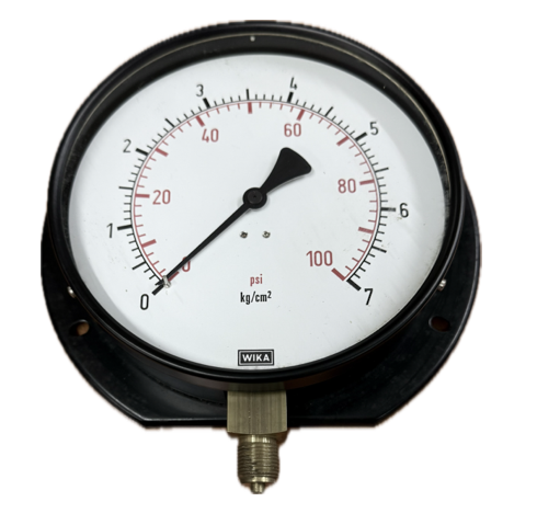 [11738] PRESSURE GAUGE 6" 7BAR/100PSI 1/2" BOTTOM WIKA