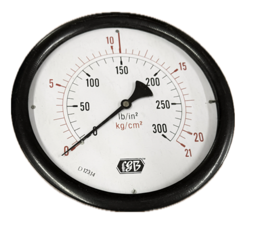 [11739] PRESSURE GAUGE 10" 21BAR/300PSI 3/8" FGB