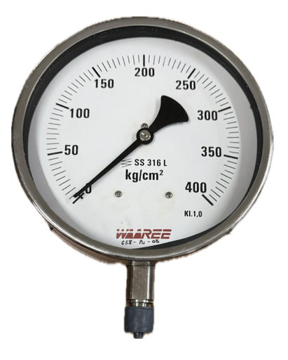 [11740] PRESSURE GAUGE 8" SS 400BAR 1/2" BOTTOM WAREE GLYCERINE