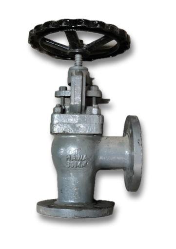 [11978] ANGLE GLOBE VALVE 2-1/2" FLANGED CAST IRON  PN16 HAWA