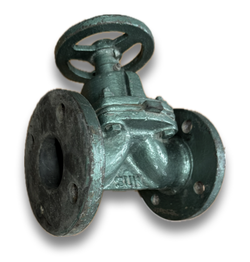 [12075] DIAPHRAGM VALVE 2" FLANGED SUN RUBBER LINED SAUNDERS