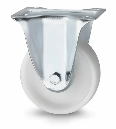 [12189] CASTOR WHEEL FIXED 3" NYLON WHITE