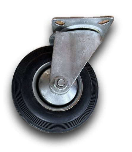 [12195] CASTOR WHEEL SWIVEL 4" RUBBER